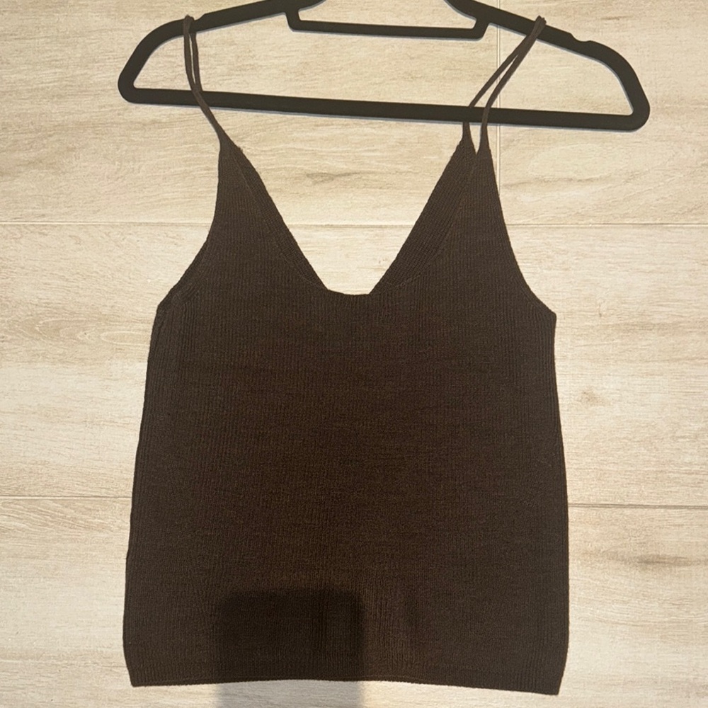 Rag & Bone Selah Ribbed Wool-blended Tank in Chocolate - Picture 6 of 6